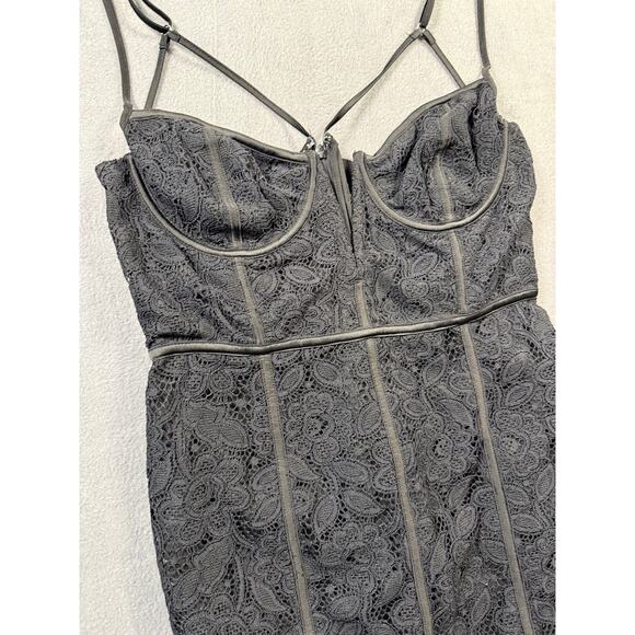For Love And Lemons Dress Julia Mini Bodycon in Black Lace Size Large Cocktail - Picture 8 of 16